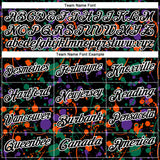 Custom Graffiti Pattern Black Kelly Green Old Gold Orange-White Vibrant Multi-Color Abstract Splatter Performance Polo Shirt