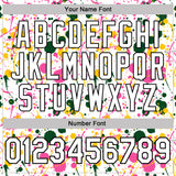 Custom Graffiti Pattern White Green Pink Yellow-Black Vibrant Multi-Color Abstract Splatter Performance Polo Shirt