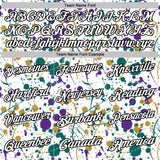 Custom Graffiti Pattern White Purple Teal Old Gold-Black Vibrant Multi-Color Abstract Splatter Performance Polo Shirt