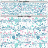 Custom Graffiti Pattern White Shadow Blue Ice Blue-Light Pink Vibrant Multi-Color Abstract Splatter Performance Polo Shirt