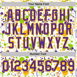 Custom Graffiti Pattern Purple White Neon Green-Gold Vibrant Multi-Color Abstract Splatter Performance Polo Shirt