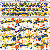 Custom Graffiti Pattern Royal White Orange-Yellow Vibrant Multi-Color Abstract Splatter Performance Polo Shirt