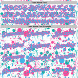 Custom Graffiti Pattern Sky Blue White Pink-Aqua Vibrant Multi-Color Abstract Splatter Performance Polo Shirt
