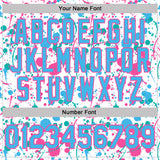 Custom Graffiti Pattern Sky Blue White Pink-Aqua Vibrant Multi-Color Abstract Splatter Performance Polo Shirt