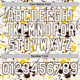 Custom Graffiti Pattern White Yellow Brown-City Cream Vibrant Multi-Color Abstract Splatter Performance Polo Shirt