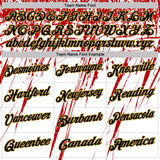 Custom White Black Red-Old Gold Distressed Scratch Brush Stroke Performance Polo Shirt