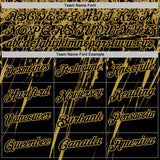 Custom Black-Old Gold Distressed Scratch Brush Stroke Performance Polo Shirt