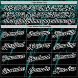 Custom Black Teal-White Distressed Scratch Brush Stroke Performance Polo Shirt