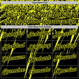Custom Black-Neon Yellow Distressed Scratch Brush Stroke Performance Polo Shirt