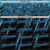 Custom Black-Sky Blue Distressed Scratch Brush Stroke Performance Polo Shirt