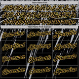 Custom Black Gray-Old Gold Distressed Scratch Brush Stroke Performance Polo Shirt