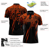Custom Black-Orange Distressed Scratch Brush Stroke Performance Polo Shirt