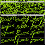 Custom Black-Neon Green Distressed Scratch Brush Stroke Performance Polo Shirt
