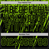 Custom Black-Neon Green Distressed Scratch Brush Stroke Performance Polo Shirt