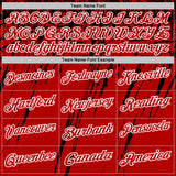 Custom Red Black-White Distressed Scratch Brush Stroke Performance Polo Shirt