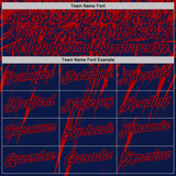 Custom Navy-Red Distressed Scratch Brush Stroke Performance Polo Shirt