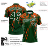 Custom Green Orange-White Distressed Scratch Brush Stroke Performance Polo Shirt