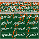 Custom Green Orange-White Distressed Scratch Brush Stroke Performance Polo Shirt