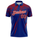 Custom Royal Red-White Distressed Scratch Brush Stroke Performance Polo Shirt