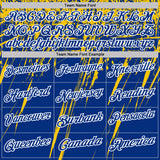 Custom Royal Yellow-White Distressed Scratch Brush Stroke Performance Polo Shirt