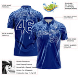 Custom Royal Light Blue-White Distressed Scratch Brush Stroke Performance Polo Shirt