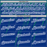Custom Royal Teal-White Distressed Scratch Brush Stroke Performance Polo Shirt
