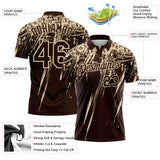 Custom Brown-Cream Distressed Scratch Brush Stroke Performance Polo Shirt