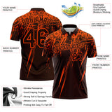 Custom Brown-Orange Distressed Scratch Brush Stroke Performance Polo Shirt
