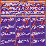 Custom Purple Orange-White Distressed Scratch Brush Stroke Performance Polo Shirt