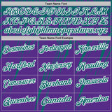Custom Purple Teal-White Distressed Scratch Brush Stroke Performance Polo Shirt