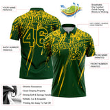 Custom Green-Yellow Distressed Scratch Brush Stroke Performance Polo Shirt