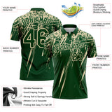 Custom Green-Cream Distressed Scratch Brush Stroke Performance Polo Shirt