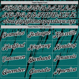 Custom Teal Black-White Distressed Scratch Brush Stroke Performance Polo Shirt
