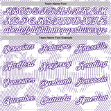 Custom White-Purple 3D Pattern Abstract Fluid Line Performance Polo Shirt