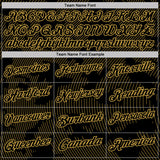 Custom Black-Old Gold 3D Pattern Abstract Fluid Line Performance Polo Shirt