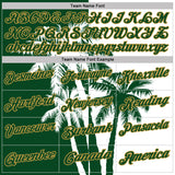 Custom White Green-Old Gold Hawaii Tropical Coastal Palm Trees Performance Polo Shirt