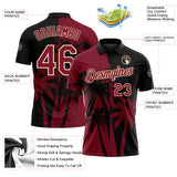 Custom Black Crimson-City Cream Hawaii Tropical Coastal Palm Trees Performance Polo Shirt