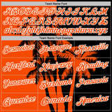 Custom Black Orange-White Hawaii Tropical Coastal Palm Trees Performance Polo Shirt