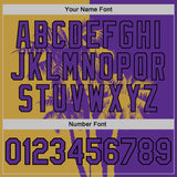Custom Purple Old Gold-Black Hawaii Tropical Coastal Palm Trees Performance Polo Shirt