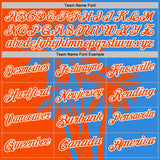Custom Powder Blue Orange-White Hawaii Tropical Coastal Palm Trees Performance Polo Shirt