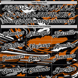 Custom Black Texas Orange Gray-White 3D Pattern Abstract Fluid Marble Performance Polo Shirt