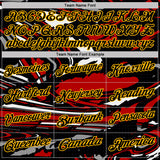 Custom Black Red Gray-Gold 3D Pattern Abstract Fluid Marble Performance Polo Shirt