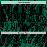 Custom Black-Kelly Green Torn Sharp Brush Stroke Splatter Performance Polo Shirt
