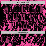 Custom Black-Pink Torn Sharp Brush Stroke Splatter Performance Polo Shirt