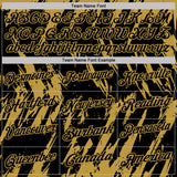 Custom Black-Old Gold Torn Sharp Brush Stroke Splatter Performance Polo Shirt