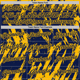 Custom Navy-Gold Torn Sharp Brush Stroke Splatter Performance Polo Shirt