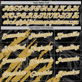 Custom Black Old Gold-White Brush Stroke Splatter Liquid Swirl Performance Polo Shirt
