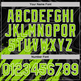 Custom Black Neon Green-White Brush Stroke Splatter Liquid Swirl Performance Polo Shirt