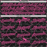 Custom Black-Pink 3D Pattern Abstract Network Crackle Performance Polo Shirt
