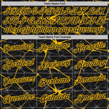 Custom Black-Gold 3D Pattern Abstract Network Crackle Performance Polo Shirt
